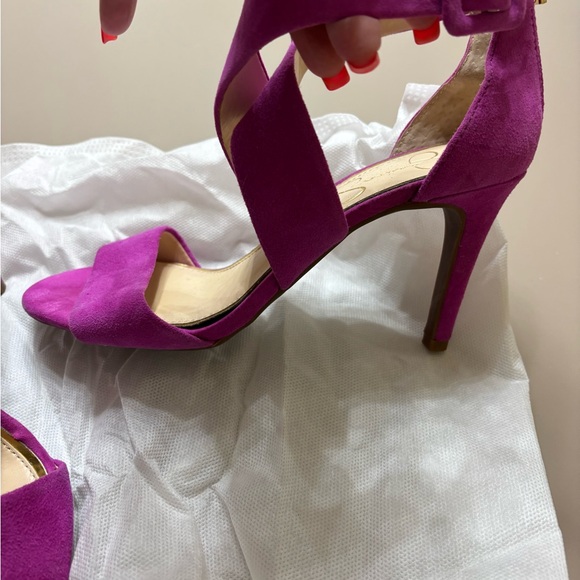 Jessica Simpson Vibrant Pink Strappy Heels - Picture 3 of 6